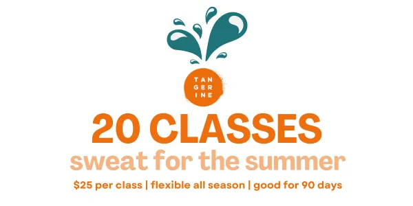 20 classes. Sweat for the summer. $25 per class, flexible all season, good for 90 days.